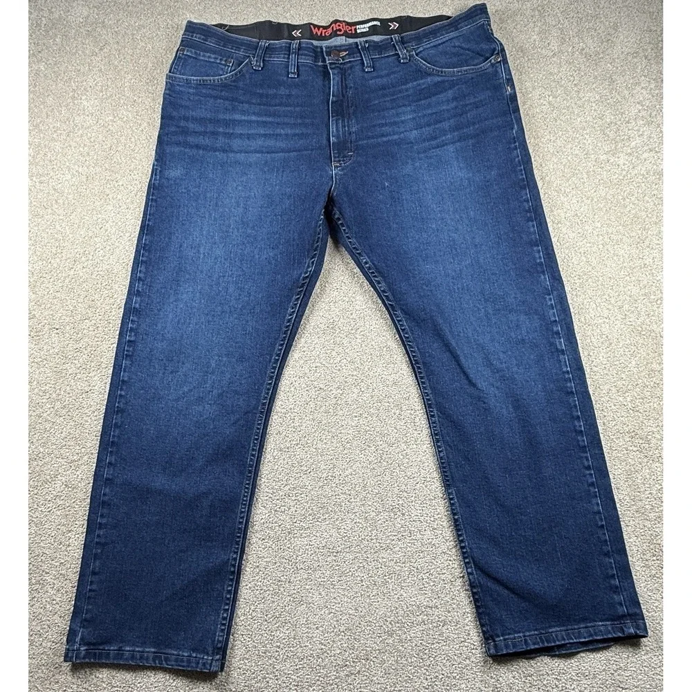 Wrangler Performance Series Mens Blue Straight Leg Denim Jeans 44x29‎